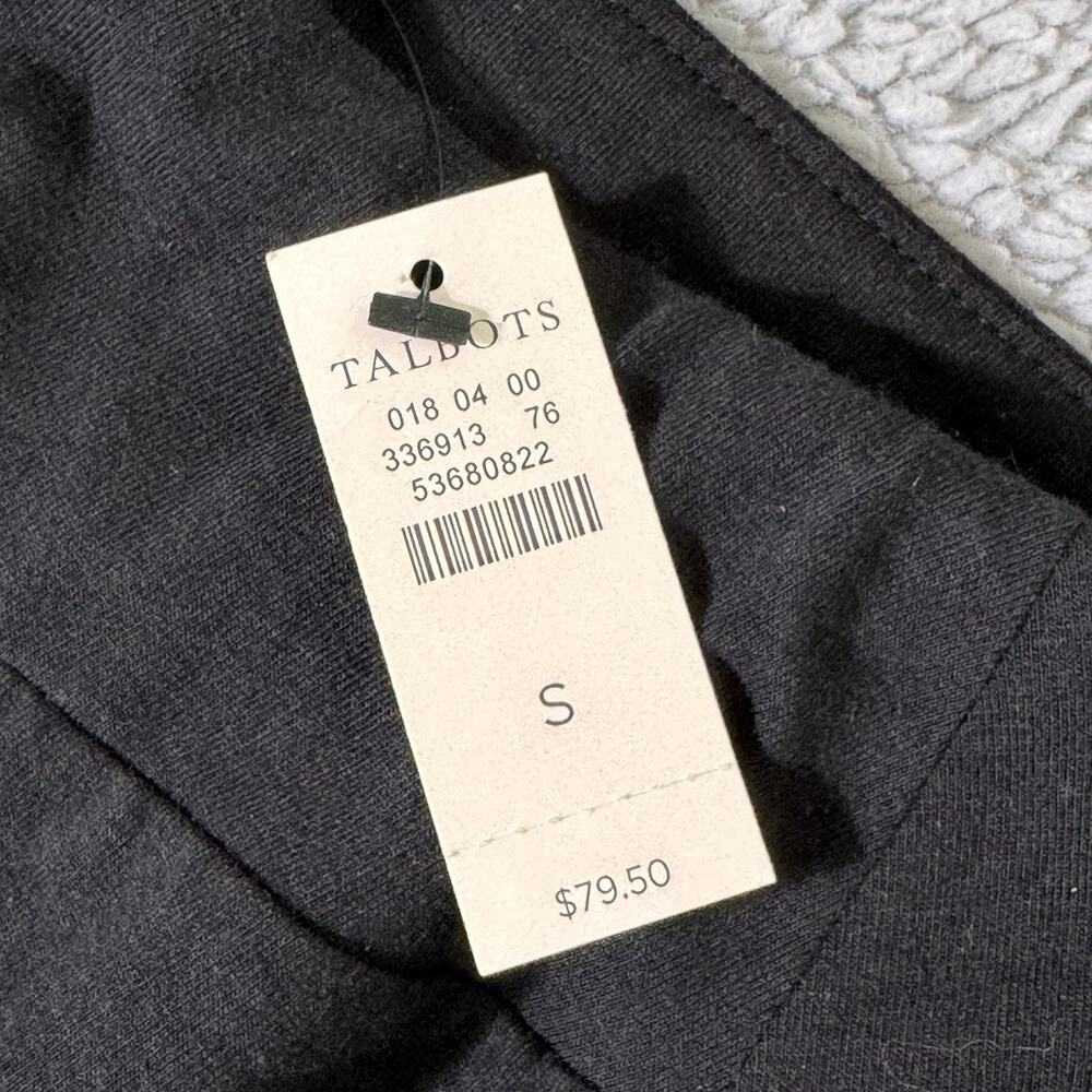 NEW Talbots Cotton Modal Black Knit Womens Skirt Front Slit S $79 Waist 30 NWT - Picture 3 of 5